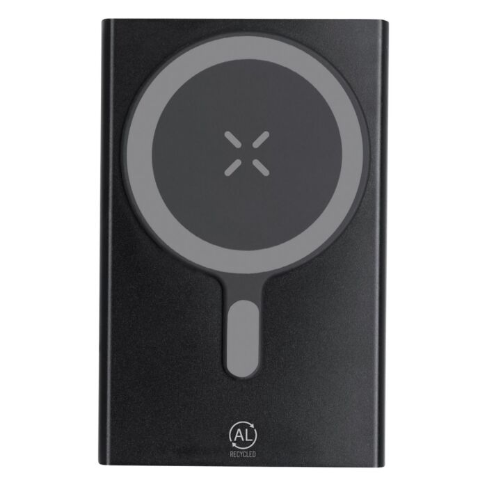 Magnetyczny bezprzewodowy power bank 5000 mAh z aluminium z recyklingu, ładowarka bezprzewodowa 15W Magnetyczny bezprzewodowy power bank 5000 mAh z aluminium z recyklingu, ładowarka bezprzewodowa 15W